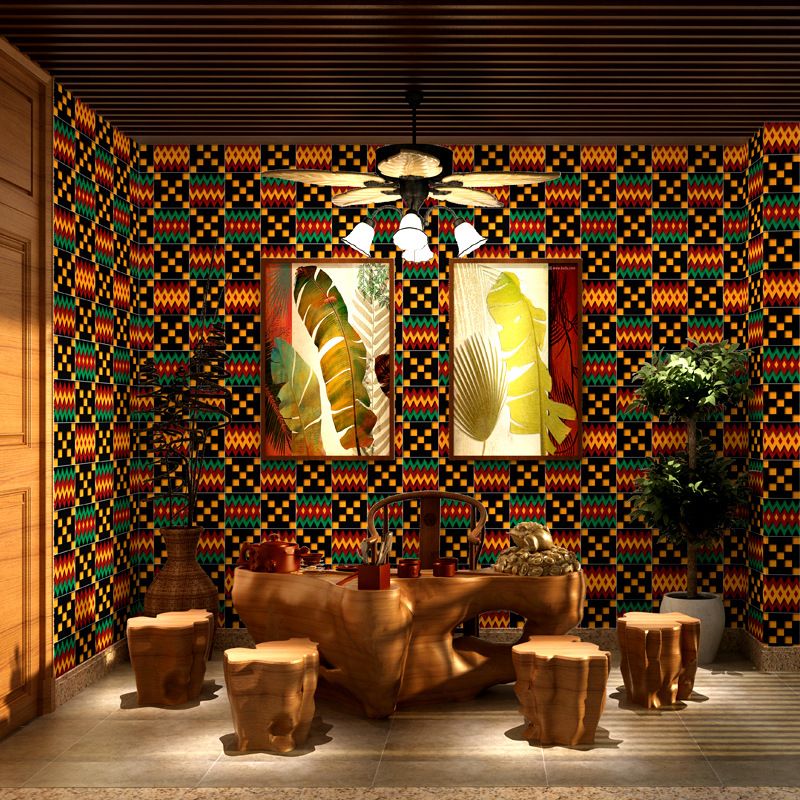 Vinyl Geometries Wallpaper 31-foot x 20.5-inch Simple and Modern Non-Pasted Harlequin Wall Covering