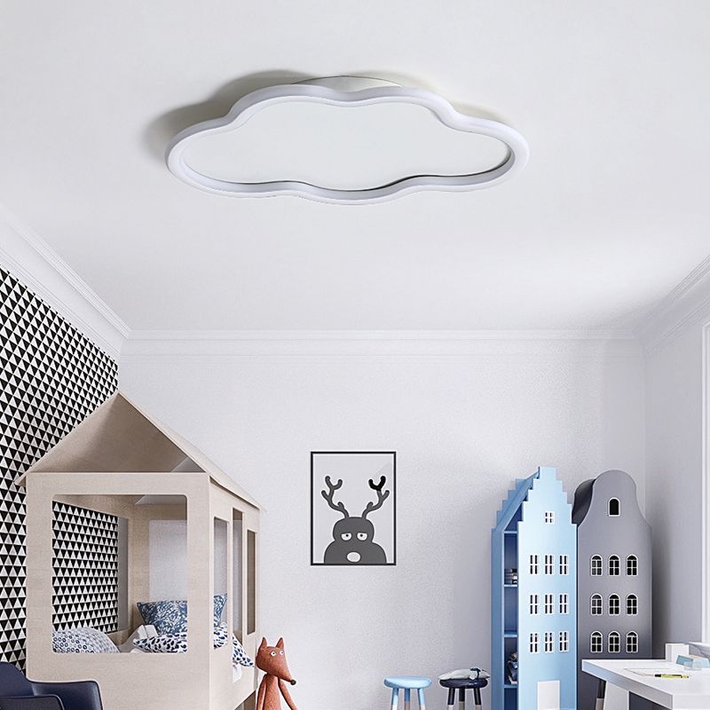 Luminaire encastré en forme de nuage, plafonnier simple en blanc pour le salon