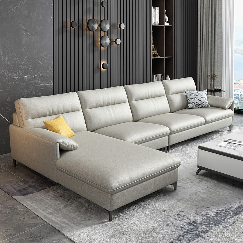 Modern Stain-resistant L-shape Sectional 4-seater Pillow Top Arm Sectional