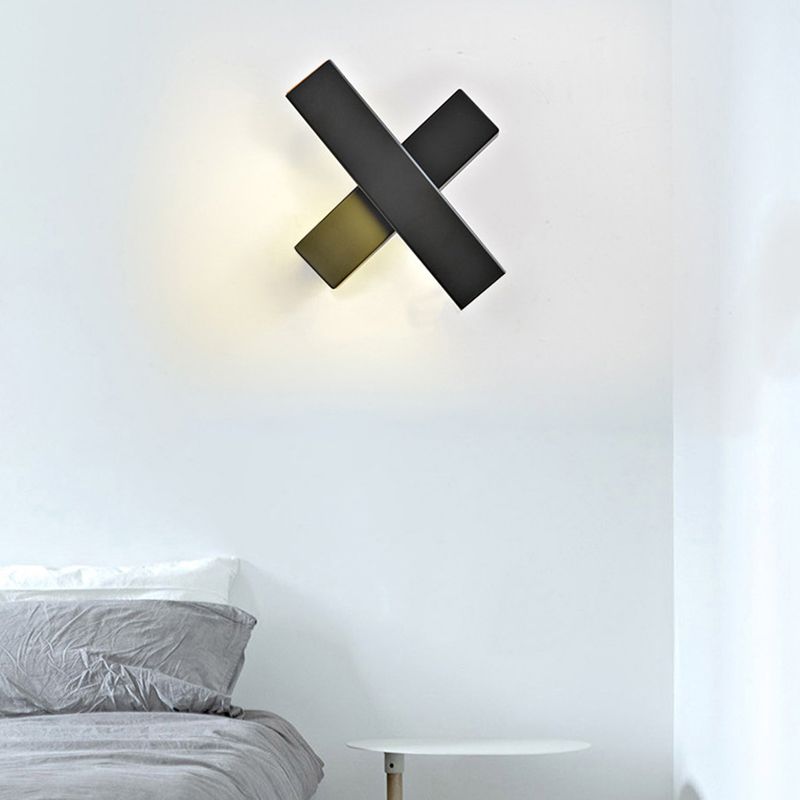 Luci di scarpa rettangolare in metallo MODERNO MODERNA 1 Fissature per illuminazione da parete