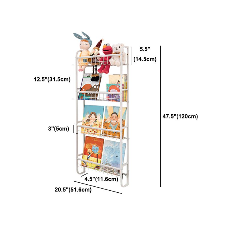 Modern Style Bookshelf Metal Wall Mounted Bookcase for Home Office