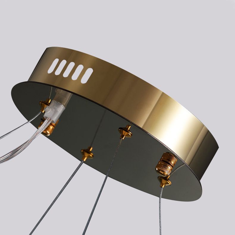 Postmodern Simplicity Circular Chandelier Light Fixtures Glass Hanging Pendant Lights for Restaurant