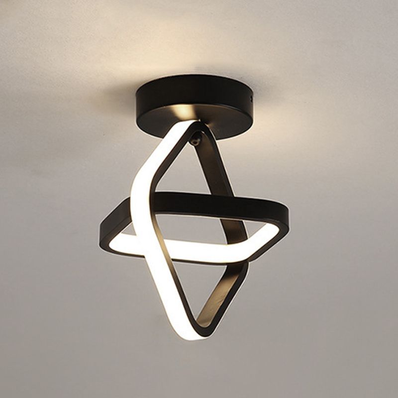 Accesorio de iluminación de techo de montaje empotrado de estilo moderno con pantalla geométrica de 2 luces