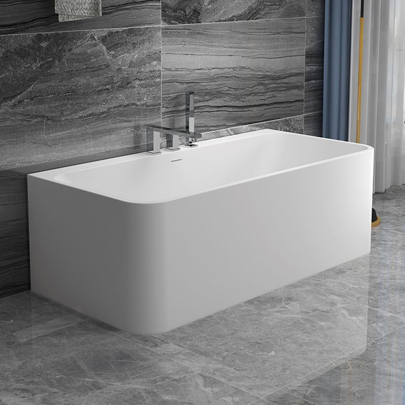 Stone Rectangular Soaking Bathtub Antique Finish Back to Wall Bath Tub
