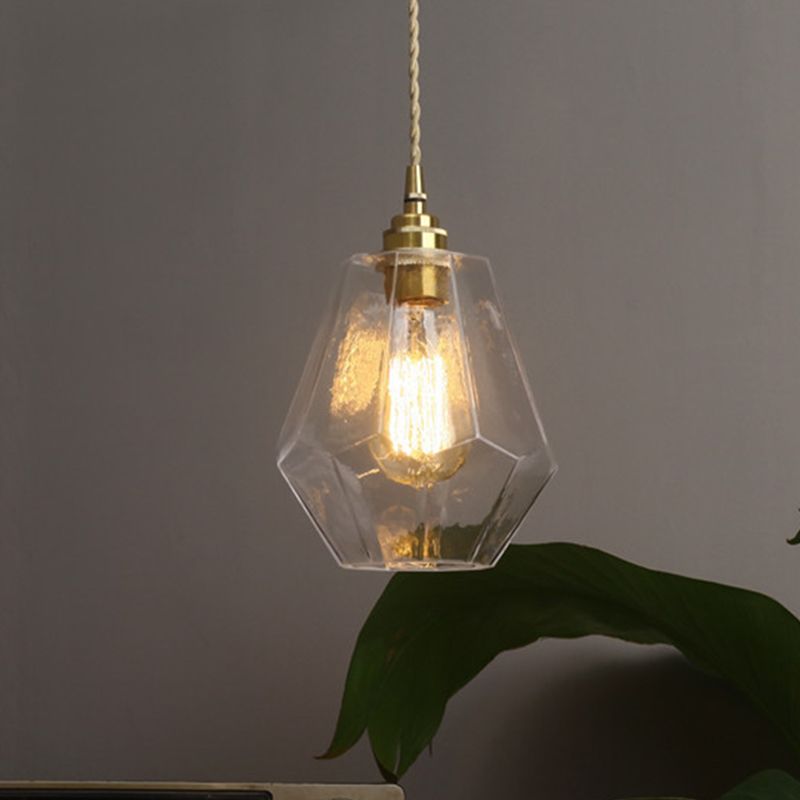 Contemporary Pear Shaped Hanging Lamp Clear Glass 1 Light Pendant Light for Dining Room