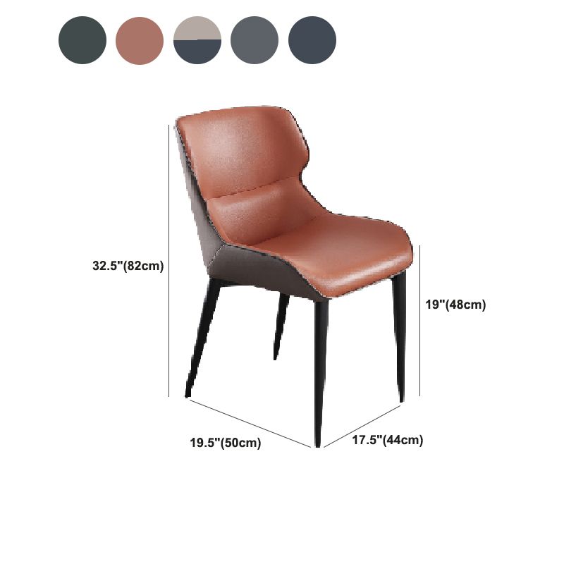 Contemporary Style Dining Chairs Arm Dining Chairs with Metal Legs for Kitchen