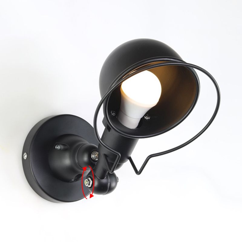 Modern Wall Sconce Dome Shape Wall Light with Metal Shade for Living Room