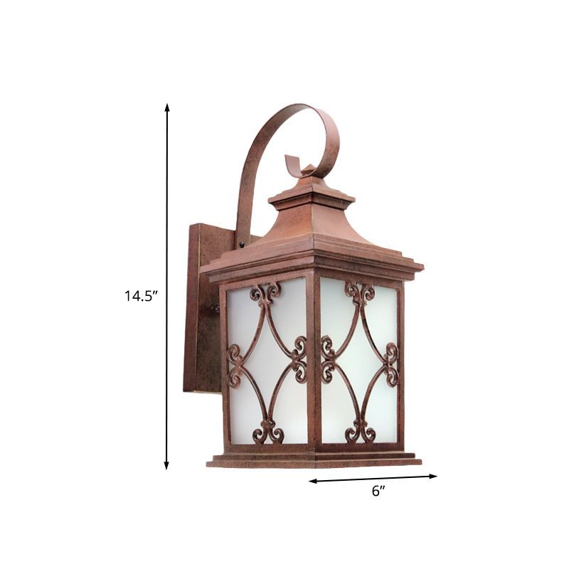 Lodge Birdcage Wandleuchte, einflammige Wandleuchte in Kaffeebraun für den Garten
