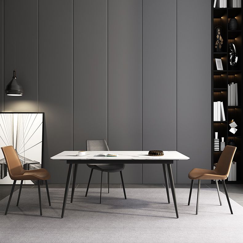 Modern Dining Room Set 1/4/7 Pcs Sintered Stone Top Table with Wingback Chairs