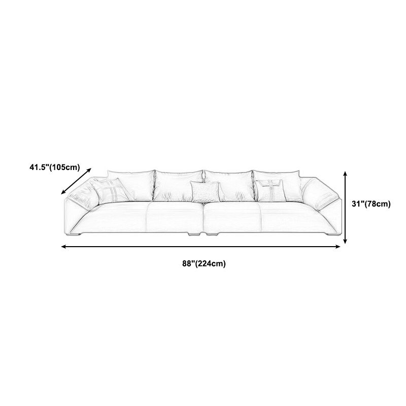 Contemporary Standard Sofa Pillow Top Arm Bench Seating with Pillows