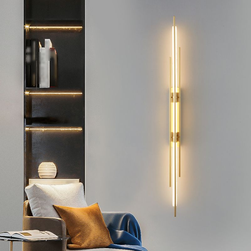 Modern Metal LED Wall Sconce Linear Shape Wall Light with Acrylic Shade for Bedroom