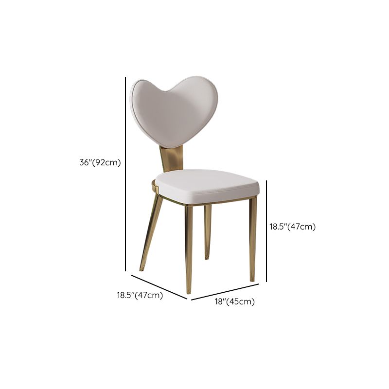 Faux Leather Kitchen Dining Chairs Glam Side Chairs with Metal Base