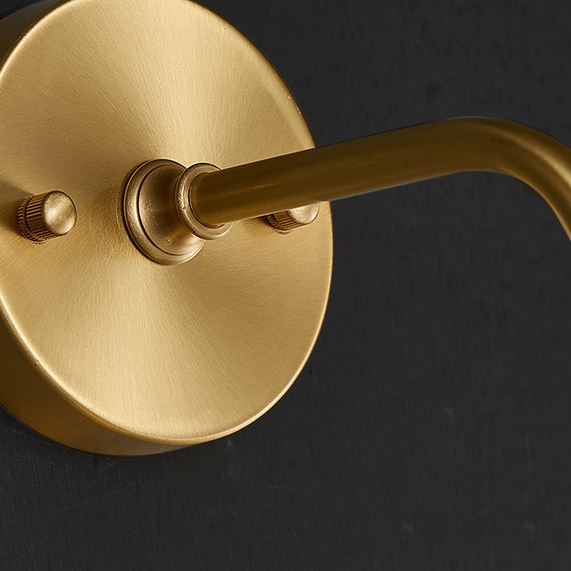 Gold Globe Hanging Wall Sconce in Modern Artistic Style Copper Indoor Wall Lamp with Ripple Crystal Shade