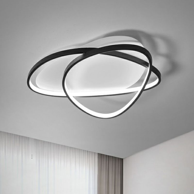 Kiezelvormige plafondlamp Eenvoudige metalen zwarte LED-inbouwlamp voor hotel