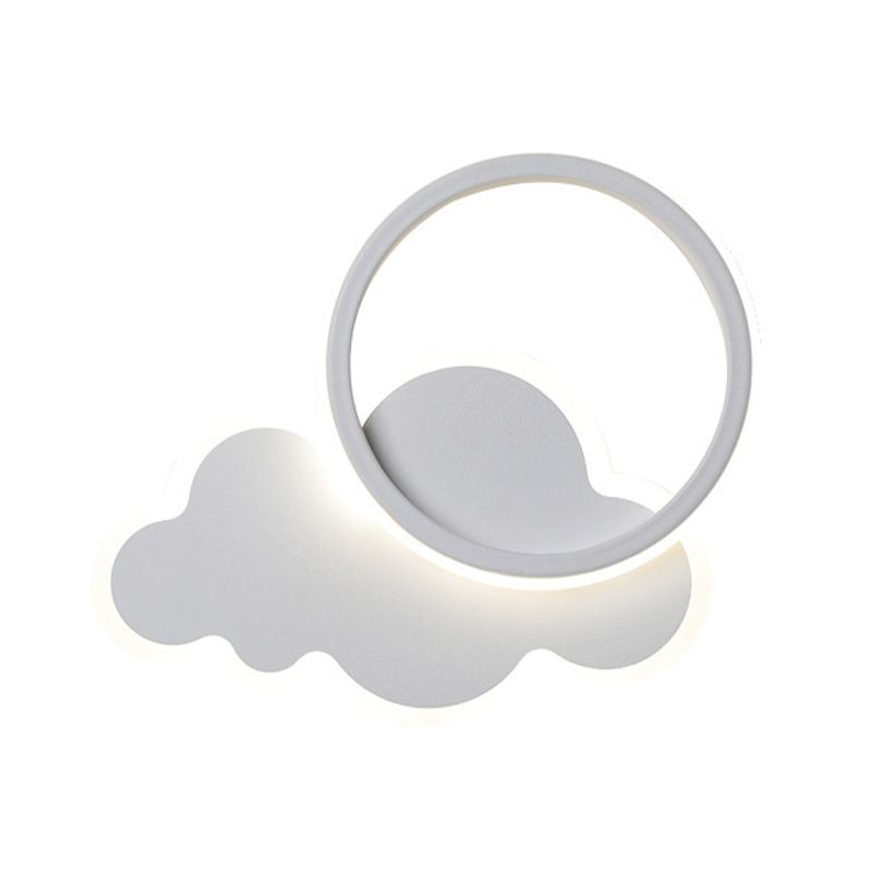 Single White Modernism Wall Mounted Sconce LED Statement Wall Light