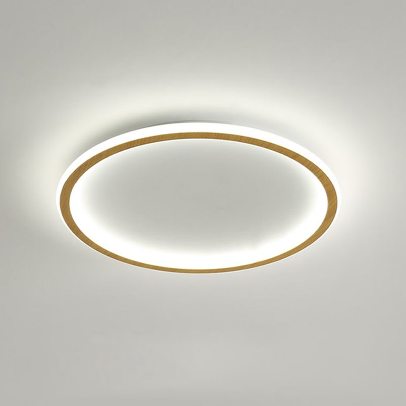 Geometrical Wood Flush Mount Ceiling Light Minimalist LED Flush Mount Lighting