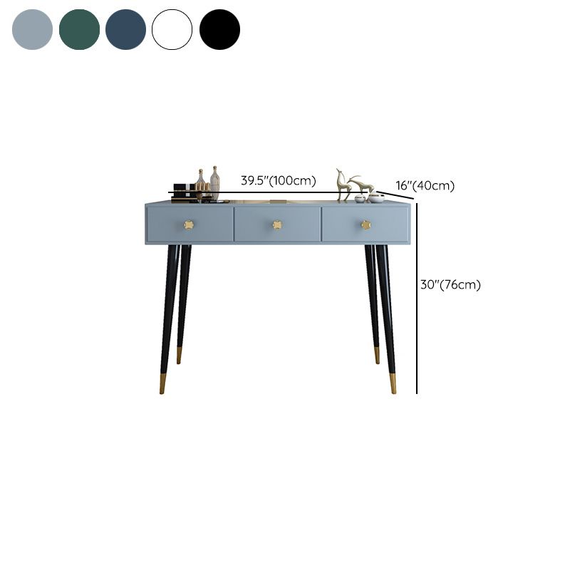 Modern Solid Wood Vanity Dressing Table with Mirror and Stool