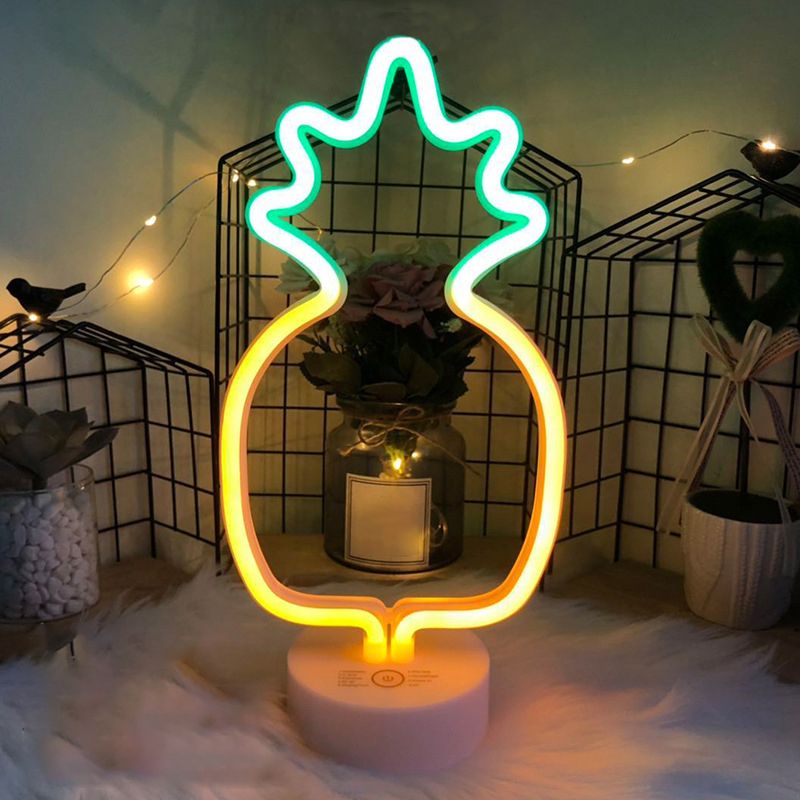 Eenvoudige geometrische nachtverlichting Plastic batterij LED Slaapkamer Nachttafel Licht in het wit