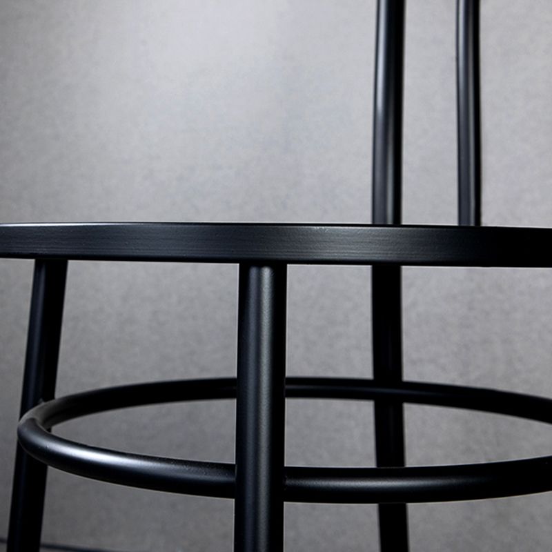 White and Black Dining Chairs Industrial Iron Armless Dining Side Chair