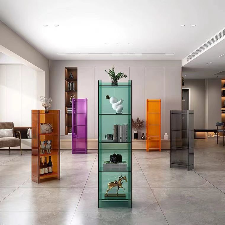 Scandinavian Style Shelf Bookcase Acrylic Closed Back Bookshelf for Home Office