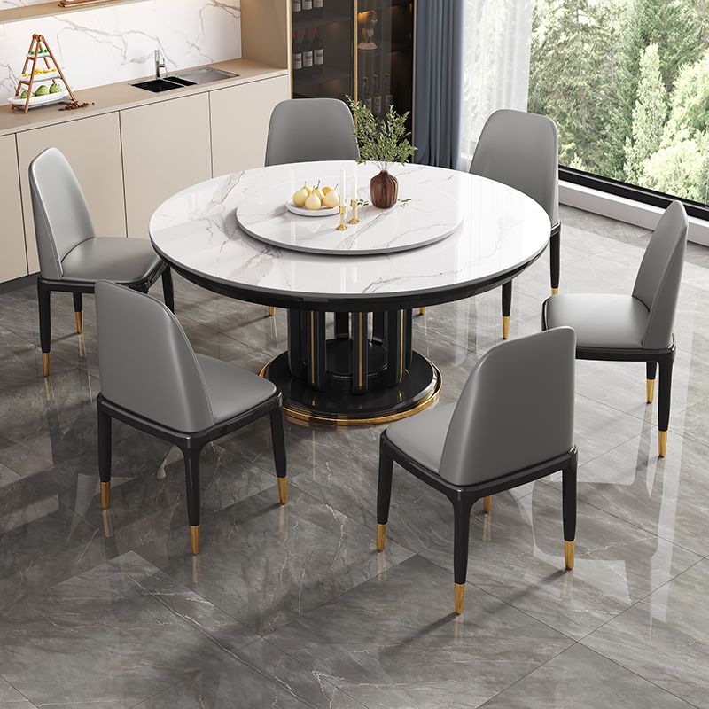 Modern Round Dining Table Sintered Stone Dinner Table for Dining Room
