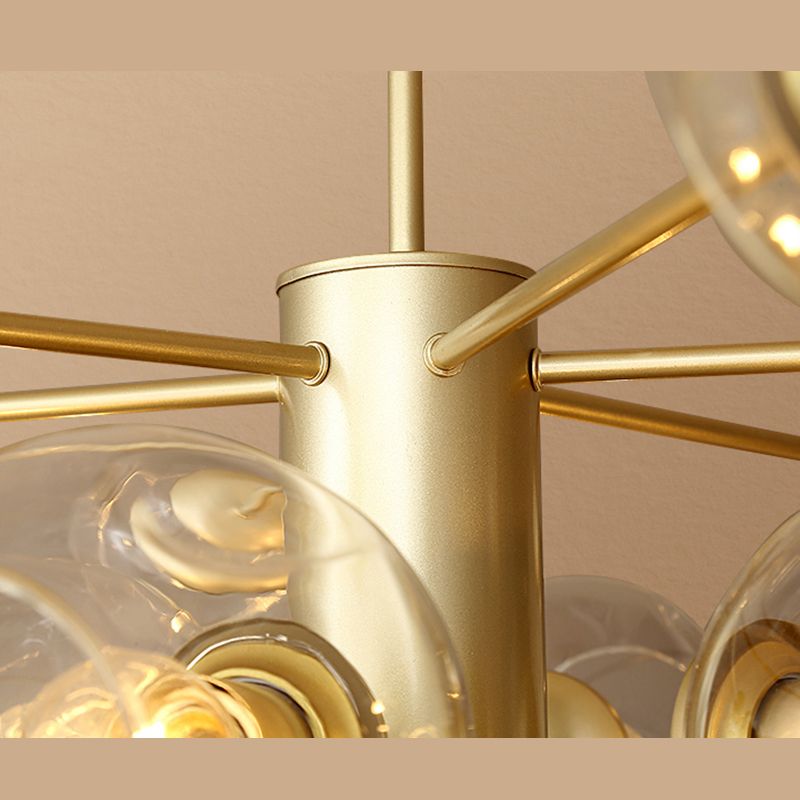 Starburst Chandelier Light Fixture Modern-Style Glass Living Room Ceiling Chandelier in Gold