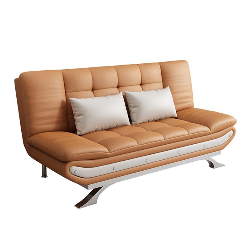 Modern Armless Sofa Faux Leather 35"W Modern Sofa for Living Room