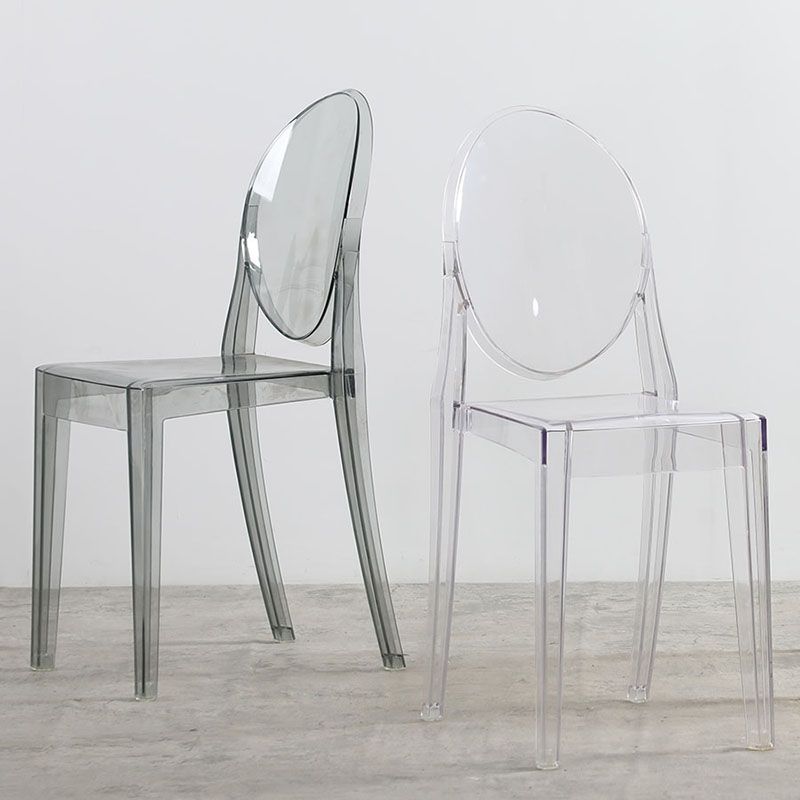 Diseño escandinavo apilable de plástico que cena la silla lateral abierta de la parte posterior de la silla sin brazos