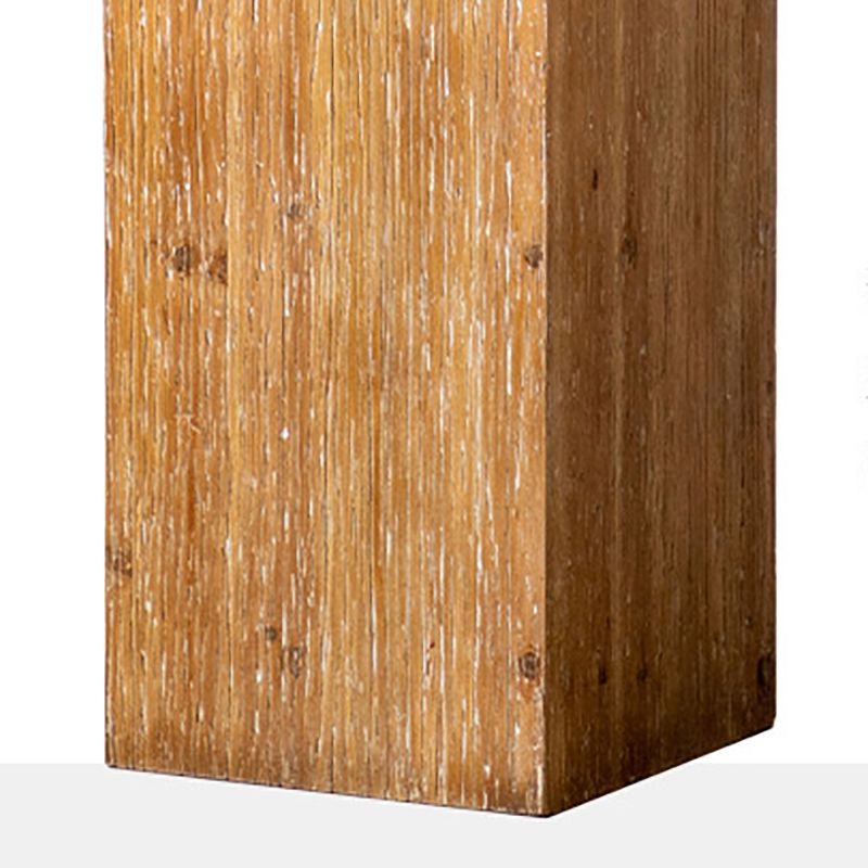 French Country Wood Block Side Table Square End Table, 11.8 inch Wide