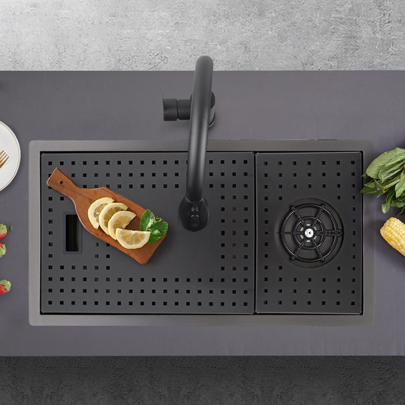 Modern Sink Overflow Hole Single Basin Kitchen Sink with Drain Assembly