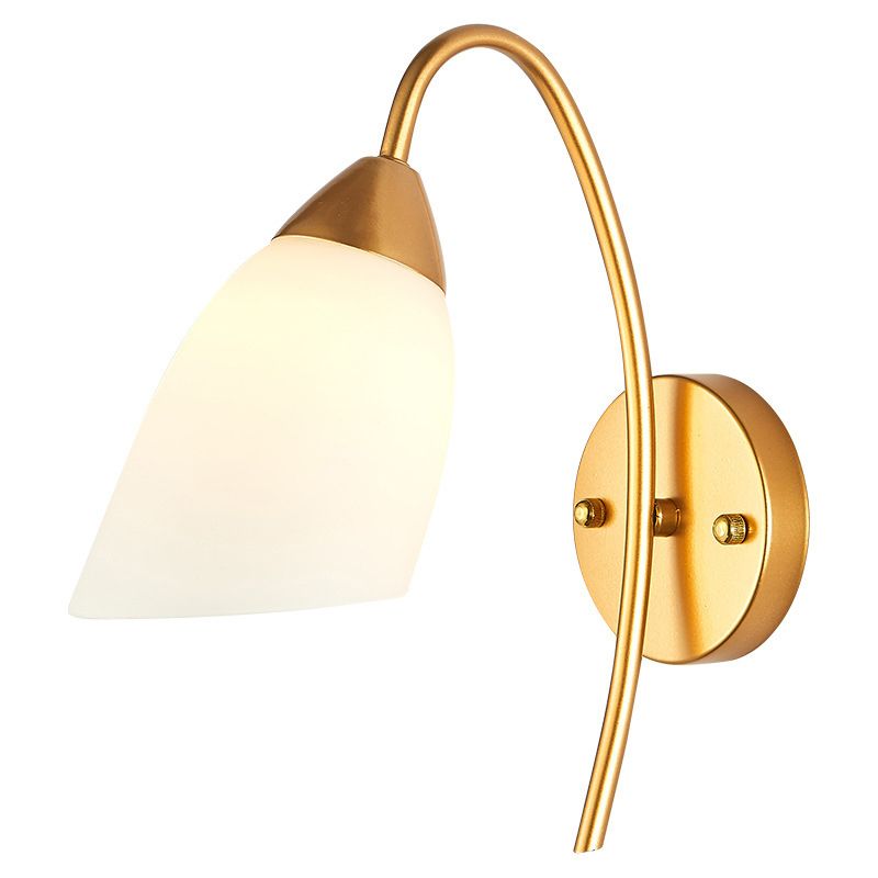 Modernist 1 Light Wall Sconce Gold Metal Sconce Lighting for Bedroom