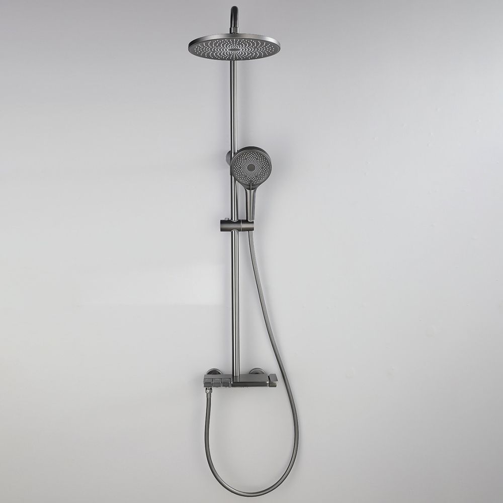 Modern Shower Trim Brass Slide Bar Included Wall Mounted Shower Head Combo