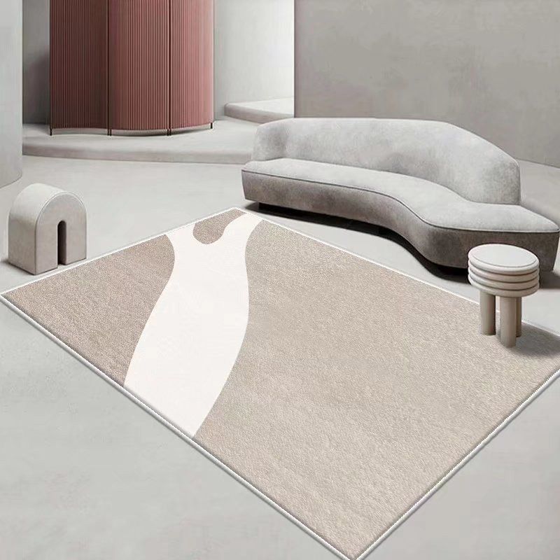 White Modern Rug Polyester Color Lump Rug Washable Rug for Drawing Room