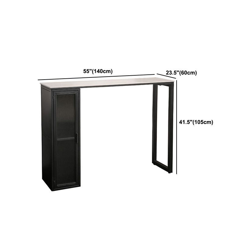 Luxury Rectangle Bar Table Set 1/2/3/5 Pieces Sintered Stone Counter Table with Stools