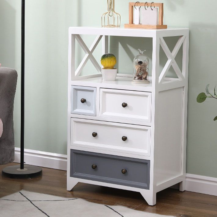 Retro Style Storage Chest Vertical Solid Wood Storage Chest Dresser for Bedroom