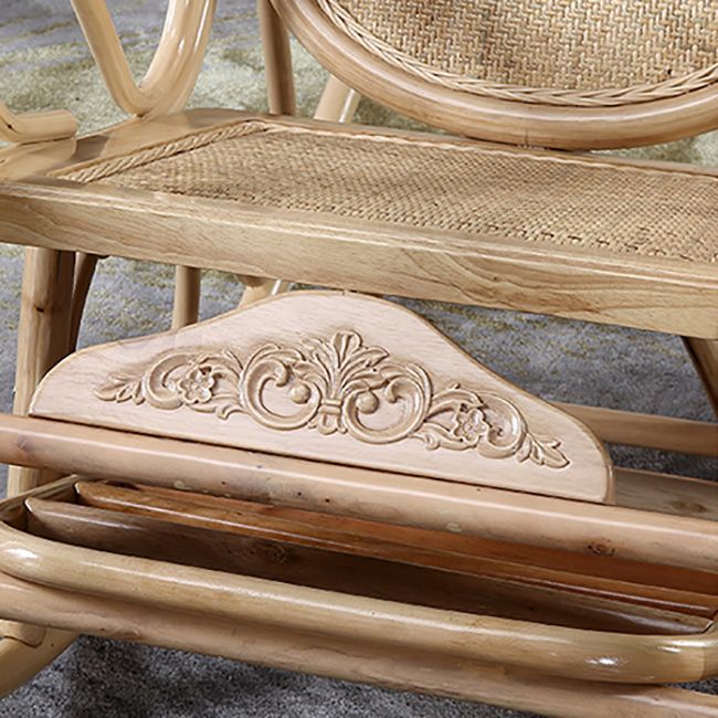 Traditional Rocking Chair Wicker Solid Color Built-in Armrest Indoor Rocking Chair