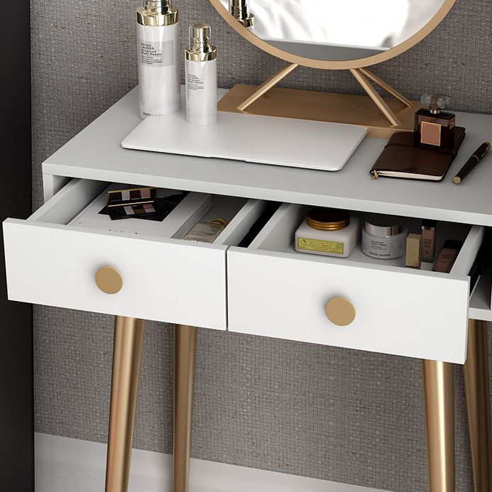 29.5" Height White Wood Top Make-up Vanity with 2 Drawer for Bedroom