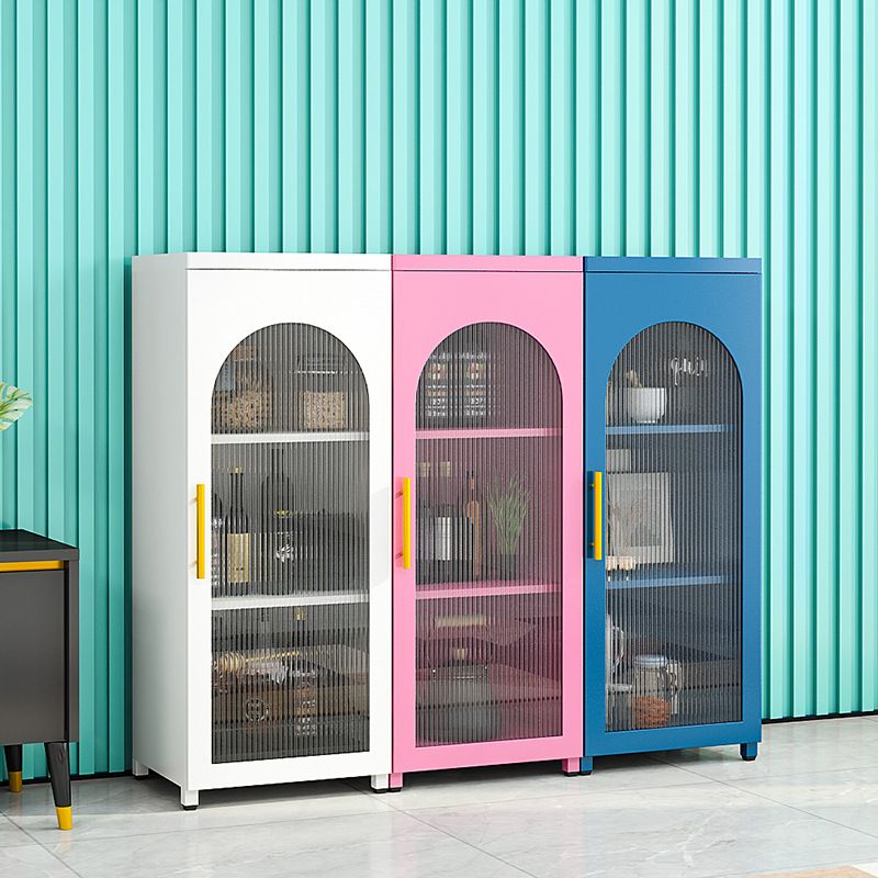 Metal Bookshelf Scandinavian Style Bookcase for Home and Office with Door