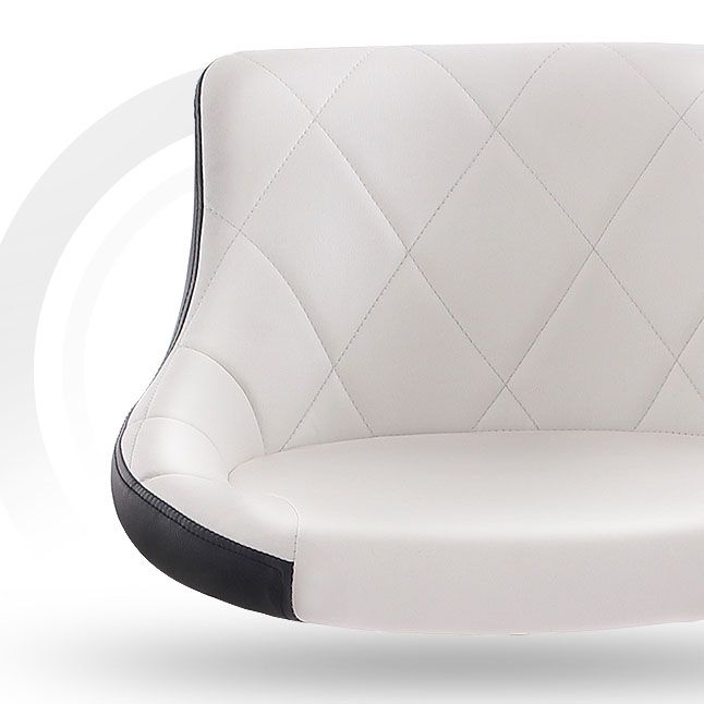 Scandinavian Metal Barstool Low Back Faux Leather Cushion Stool with Iron Base for Bar