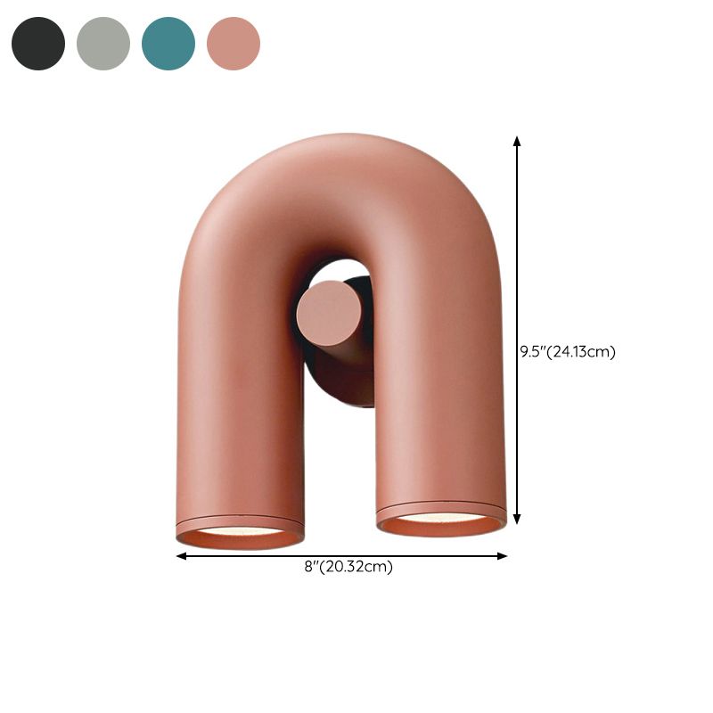 Modernism 2-Light Polished Wall Mounted Sconce Metallic Unique Wall Light