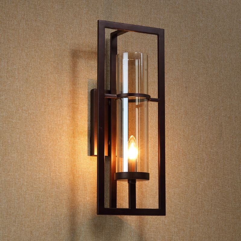 Amber Glass Black Approche du luminaire d'éclairage 1-Light Farmhouse Murd Murd Lighting for Corridor with Metal Frame