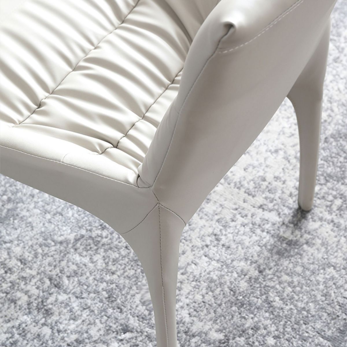 Faux Leather Chair Upholstered Armless Dining Chairs for Home