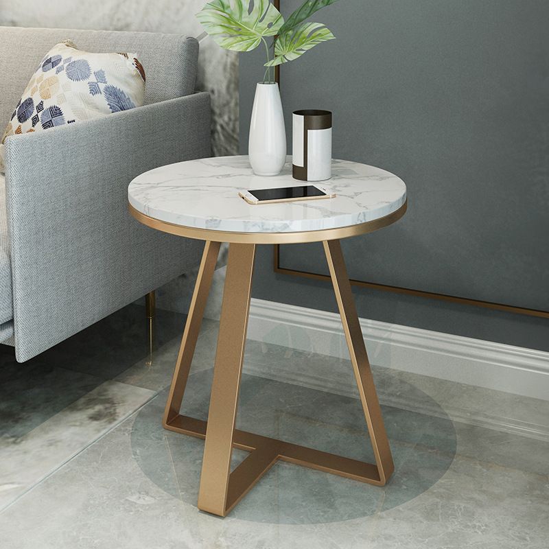 19.69 inch Wide Contemporary Style Side End Table Metal Round Sofa Side Accent Table