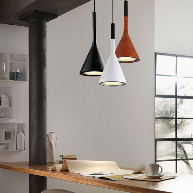 Modern Cone Pendant Light Kit Cement 1 Light Pendant Lamp