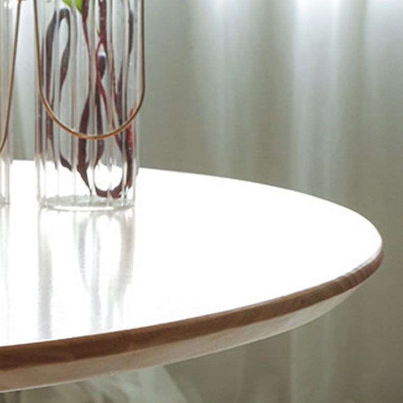 Solid Wood Contemporary Oval Table Pine Wood Top Table with Sled Base