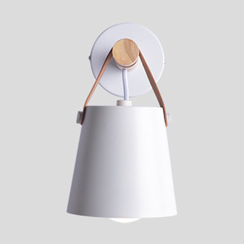 Modernist Wall Sconce Tapered Sconce Light with Metal and Wood for Bedroom