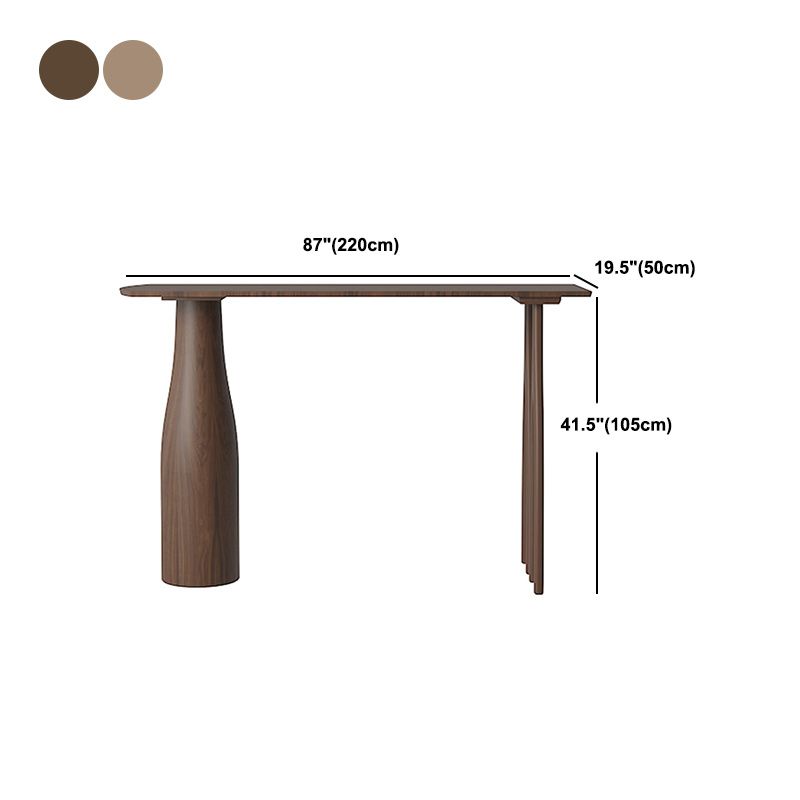 1/3 Pieces Modern Rectangular Pub Table Set Pine Wood Counter Table with High Stools
