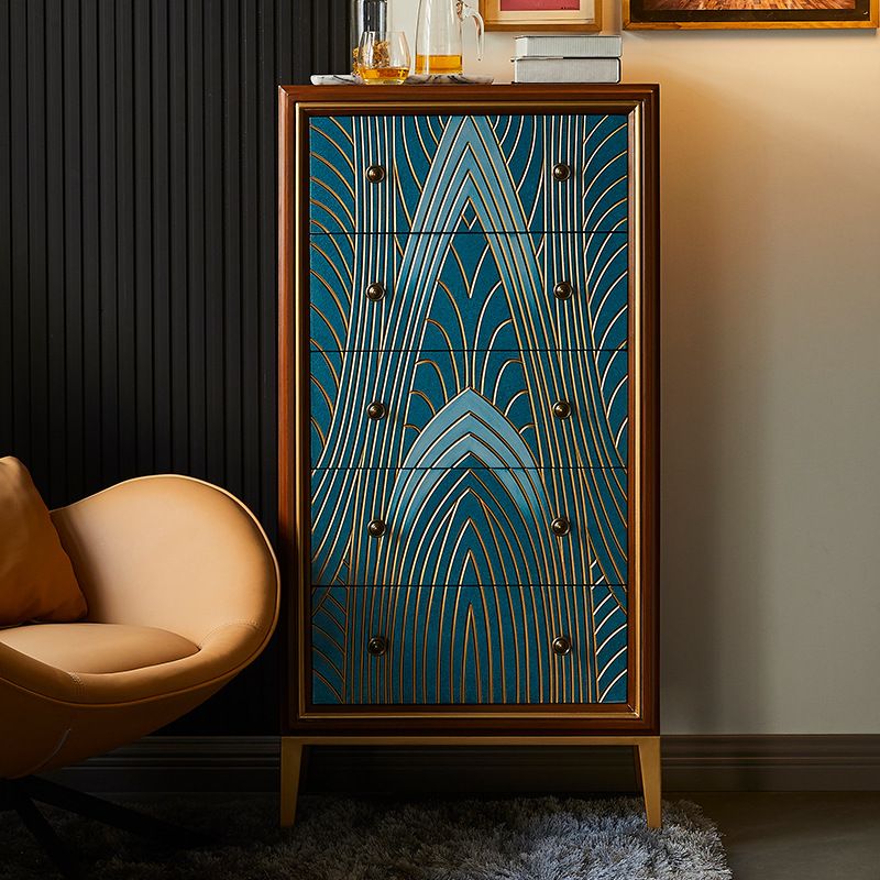 Luxurious Buffet Table Gold Frame Multi Drawer Dining Table for Living Room