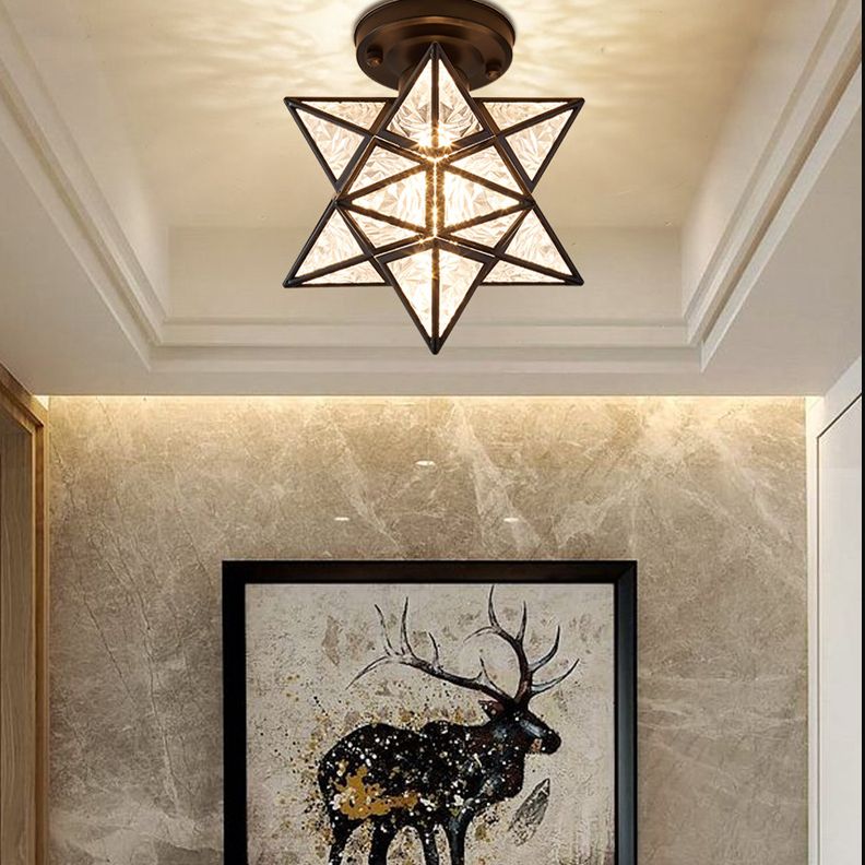 Ster Semi Inbouw Plafondlamp Modern Metaal 1 Licht Semi Inbouw