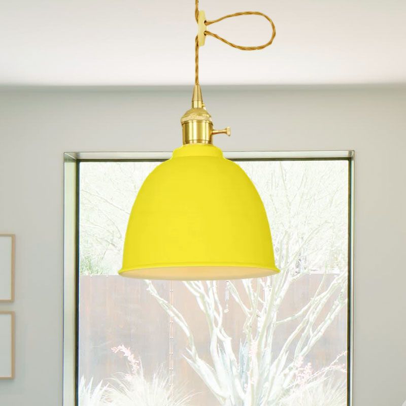 1 licht koepelophangend plafondlicht industriële stijl zwart/grijs/witte metalen hanglamp met verstelbare koord